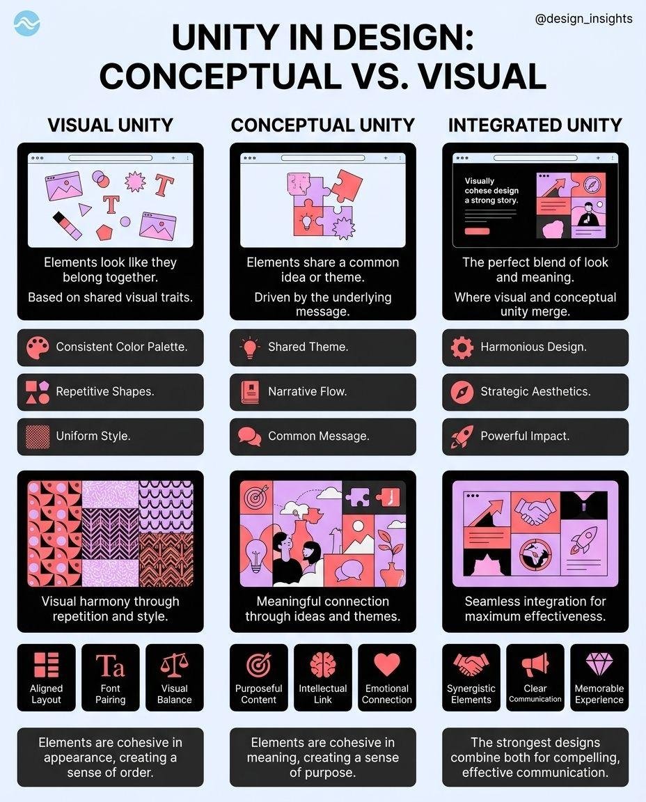 Conceptual unity vs visual unity in design