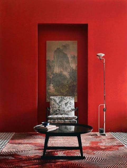 Dark red interior design example 1