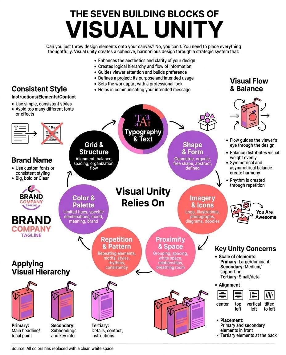 The seven building blocks of visual unity