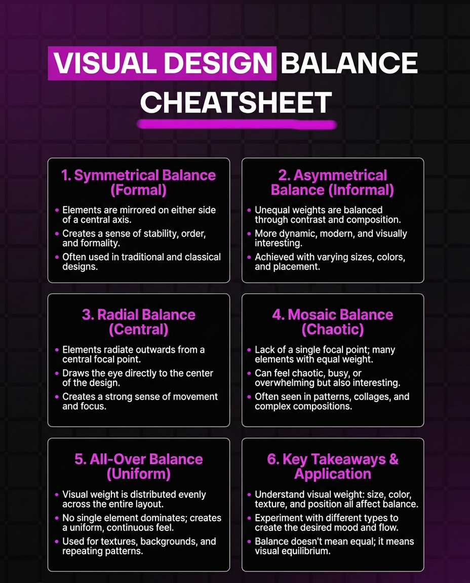 The five types of balance in design